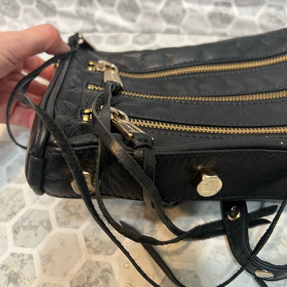 Rebecca Minkoff 5 Zip Leather Crossbody Bag black small - Picture 7 of 12